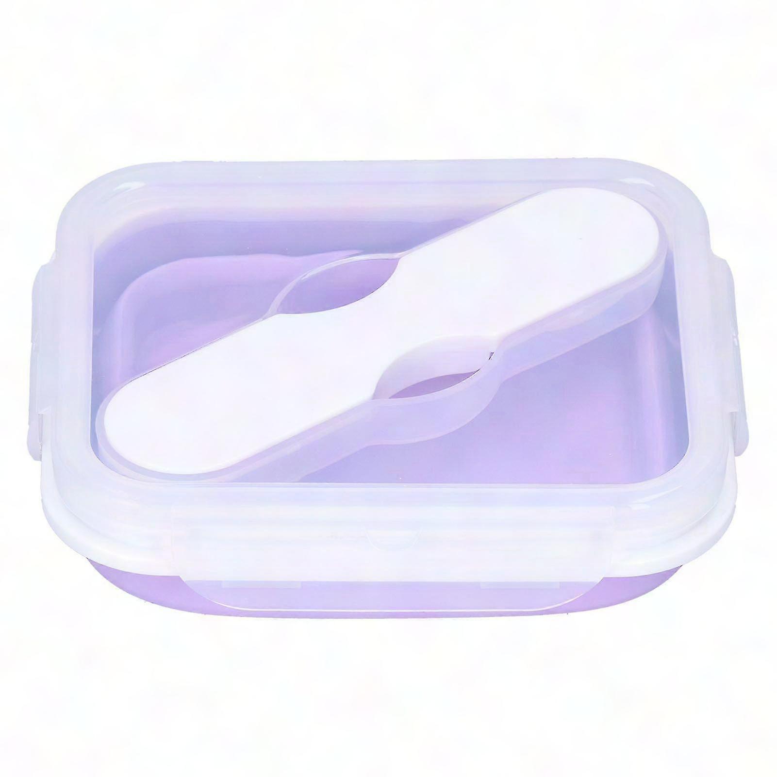 600ML Purple Thermal Lunch Container with Cutlery Set for Work and Education Environments