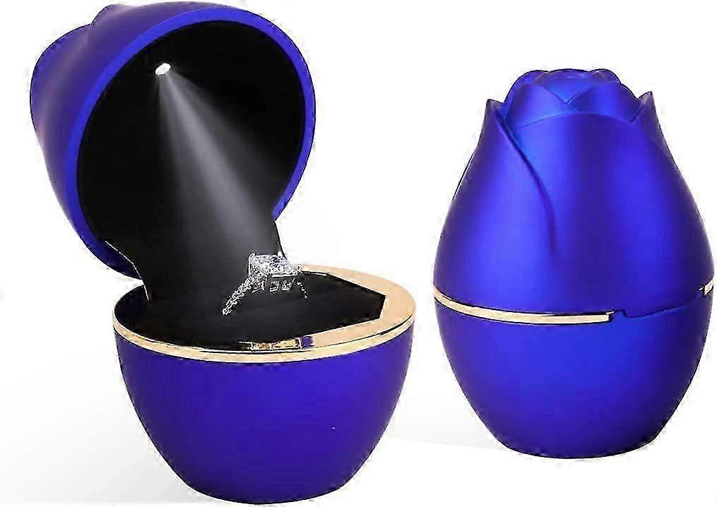 Takı Ekran için LED Aydınlatmalı Gül Yüzük Kutusu - Düğün Teklifi Yüzük Kılıfı ve Nişan için Hediye Kutusu