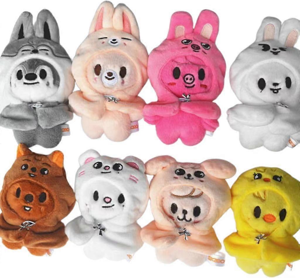 StrayK Plush Keychain Skzoo Cartoon Keychain 2 in 1 Detachable Coat SKZ Cartoon Backpack Phone Keychain for Stay Kpop Fans 8pcs