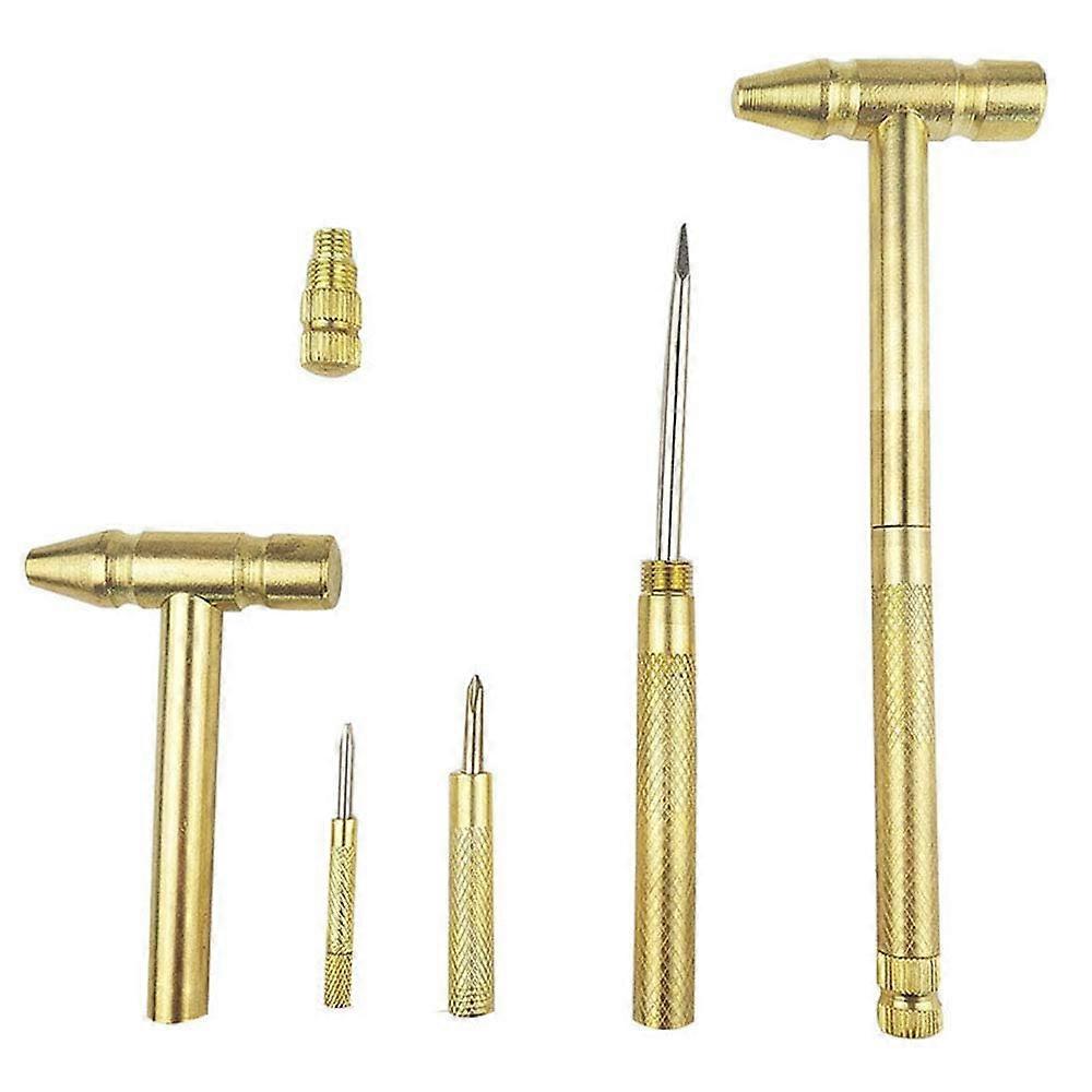 Screw Extractor Set with Mini Hammer All in One Multifunction Tool Gold
