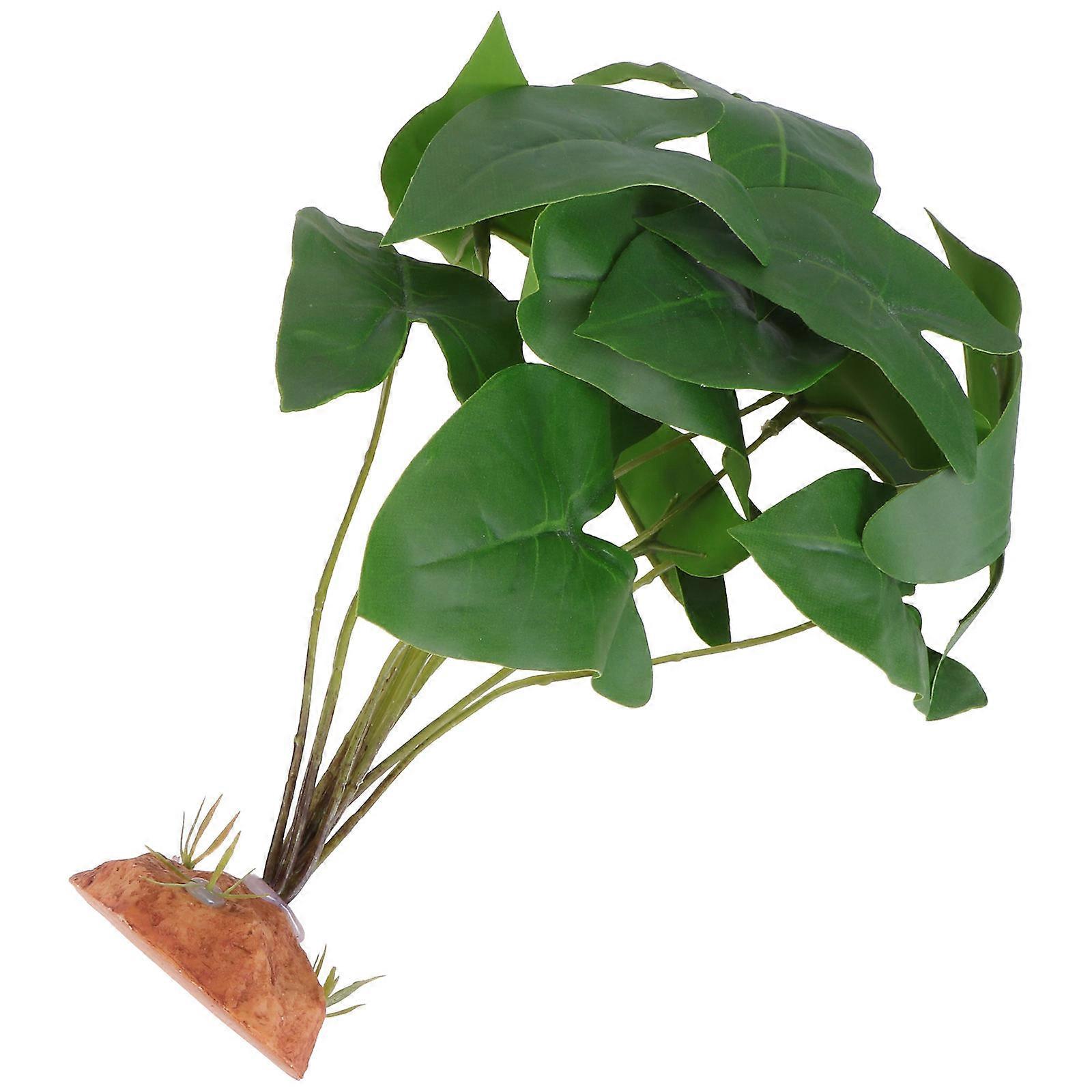 Reptile Box Adornment Simulation Green Plants Pet Owners Reptile Enthusiasts Durable and Fade-Resistant 24X20CM 1Pc