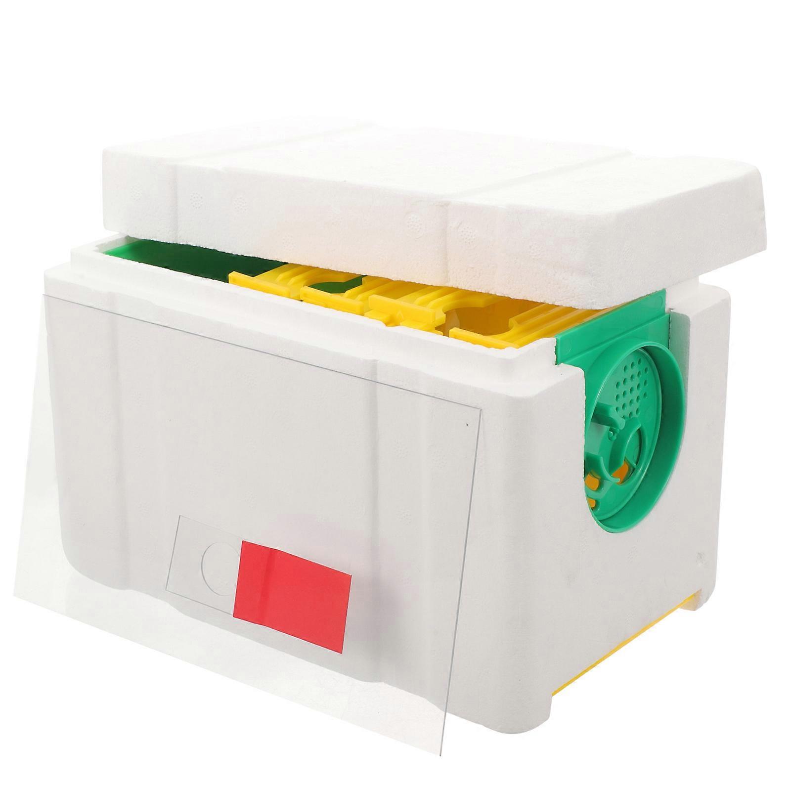 Plastic Bee Boxes Simple Structure Beekeeping Breeding Box For Balcony White Rectangular Pollination 1Set