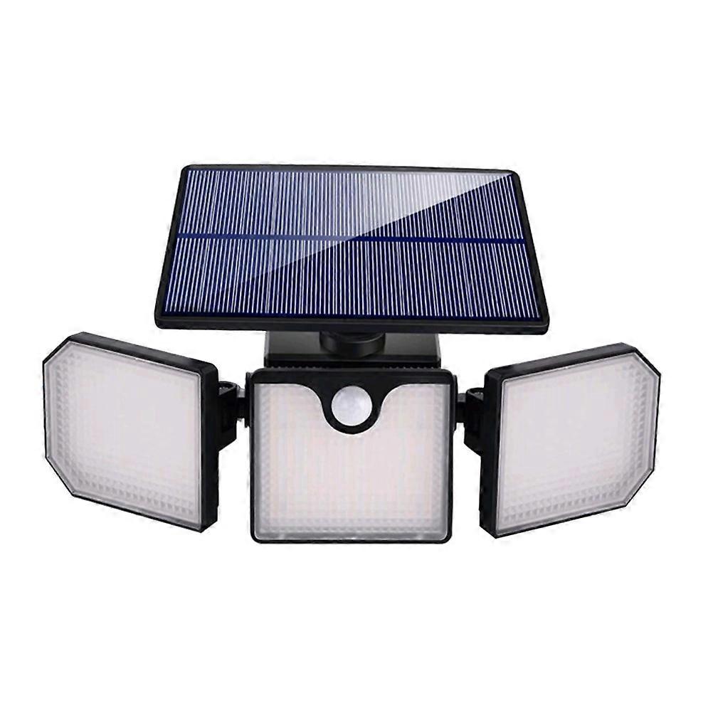 Garden Lights Solar Powered Security Alert 3-Head Design Rectangular Shape For Patio Deck Yard Driveway Stairs 1Pcs