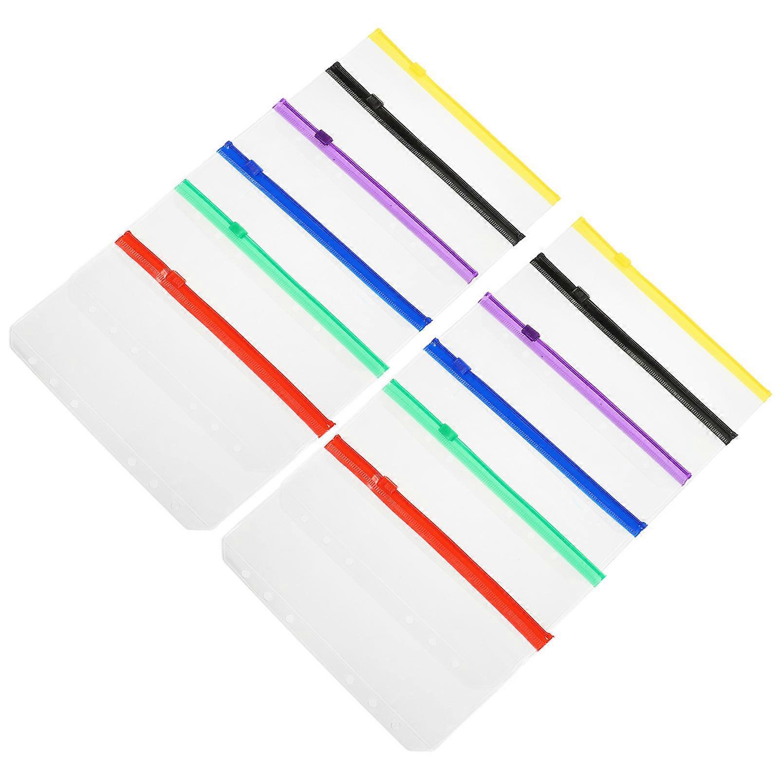 Transparent Zipper Binder Pouches (12pcs) – Lightweight Ring Zip Bags for Scrapbooking, Document Storage & File Organization – Ideal for Students,