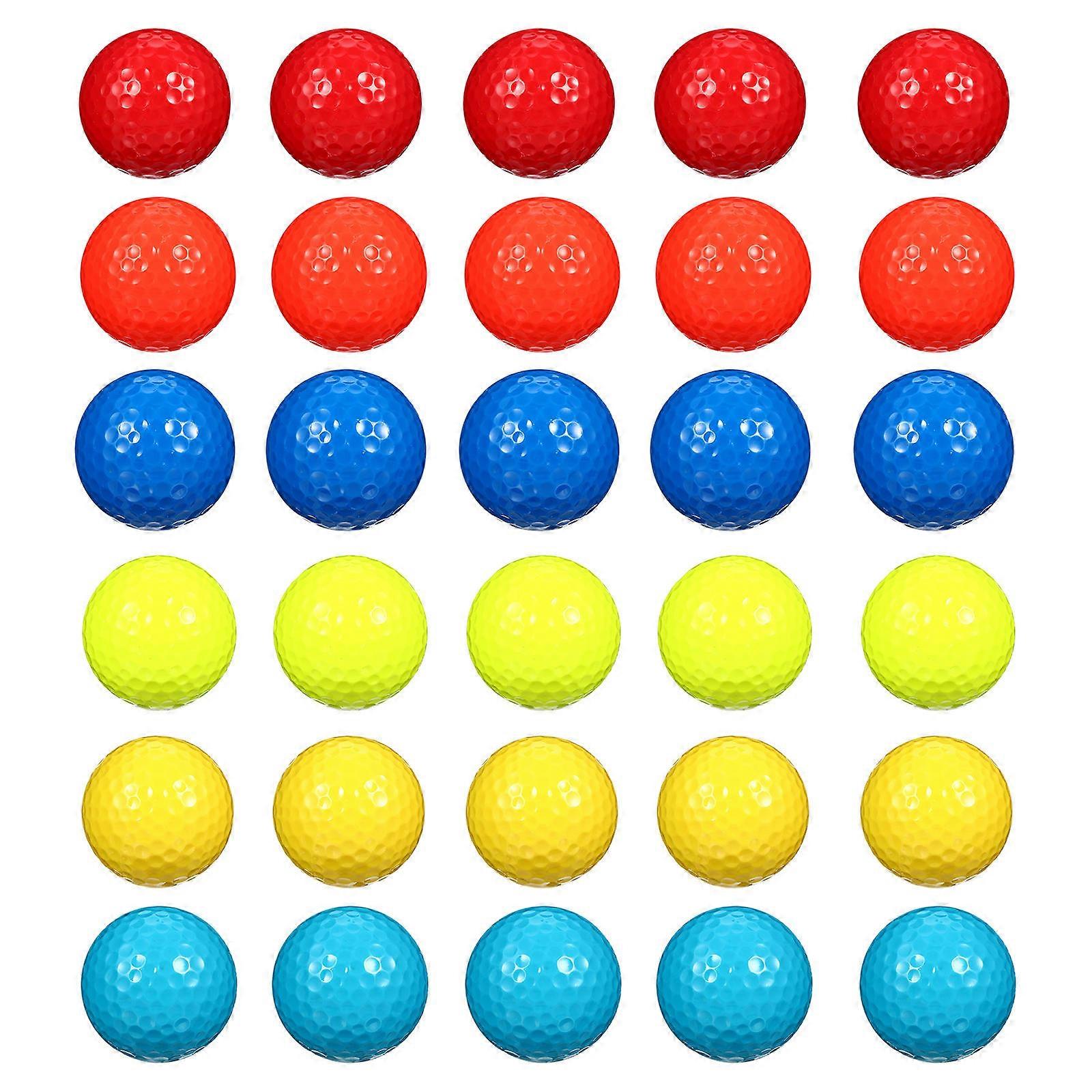 Practice Golf Balls Synthetic Rubber Home Use Training Shots Beginners 30Pcs