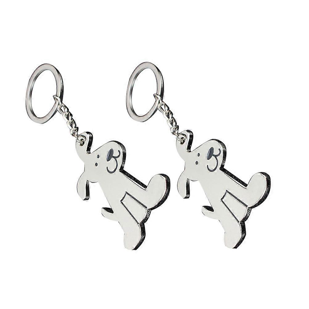 2pcs Creative Dog Keychain Set Cute Decorative Hanging Keyring for Organizing Keys and Adding Charm to Bags
