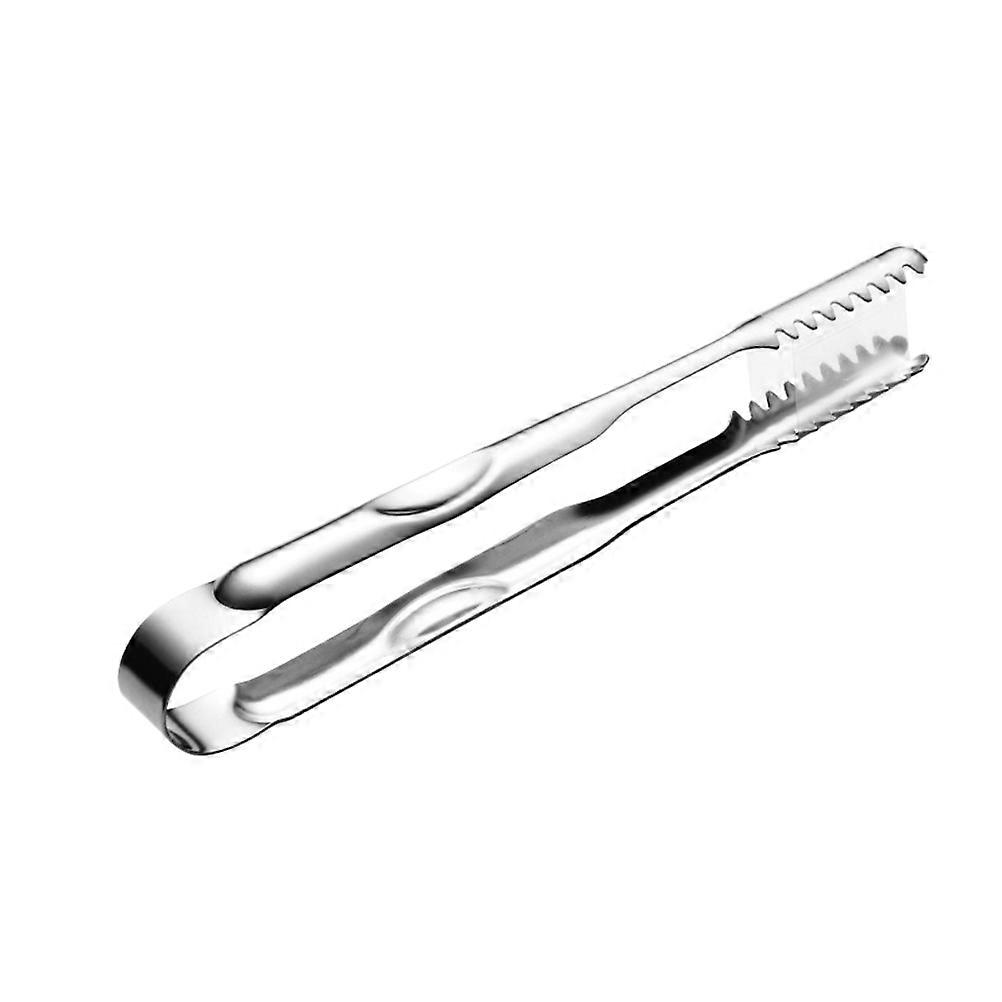 3pcs Stainless Steel Ice Tongs with Teeth Thick Sugar Clamp Food Serving Tong for Cafe Bar Home Small