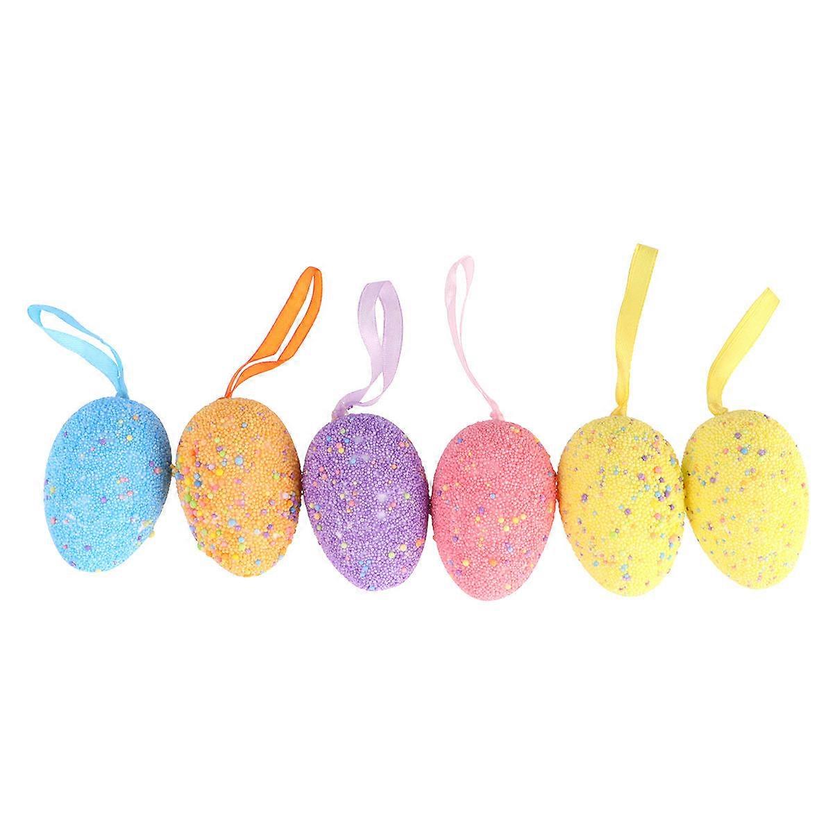 DIY Art Projects Easter Egg Pendant Random Color for Home Party Decorations 6Pcs