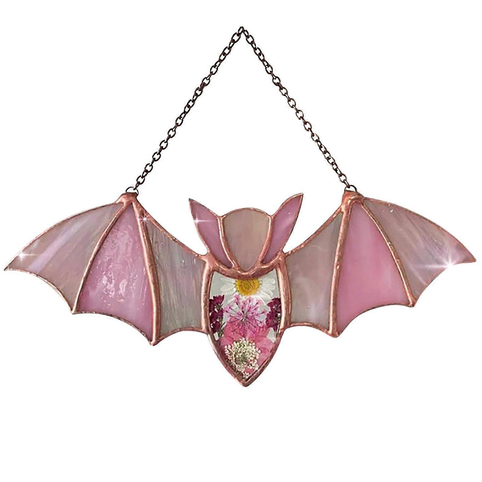 Bat Decoration for Windows, Handmade Stained Glass Window Hanger, Decorative Art for Halloween