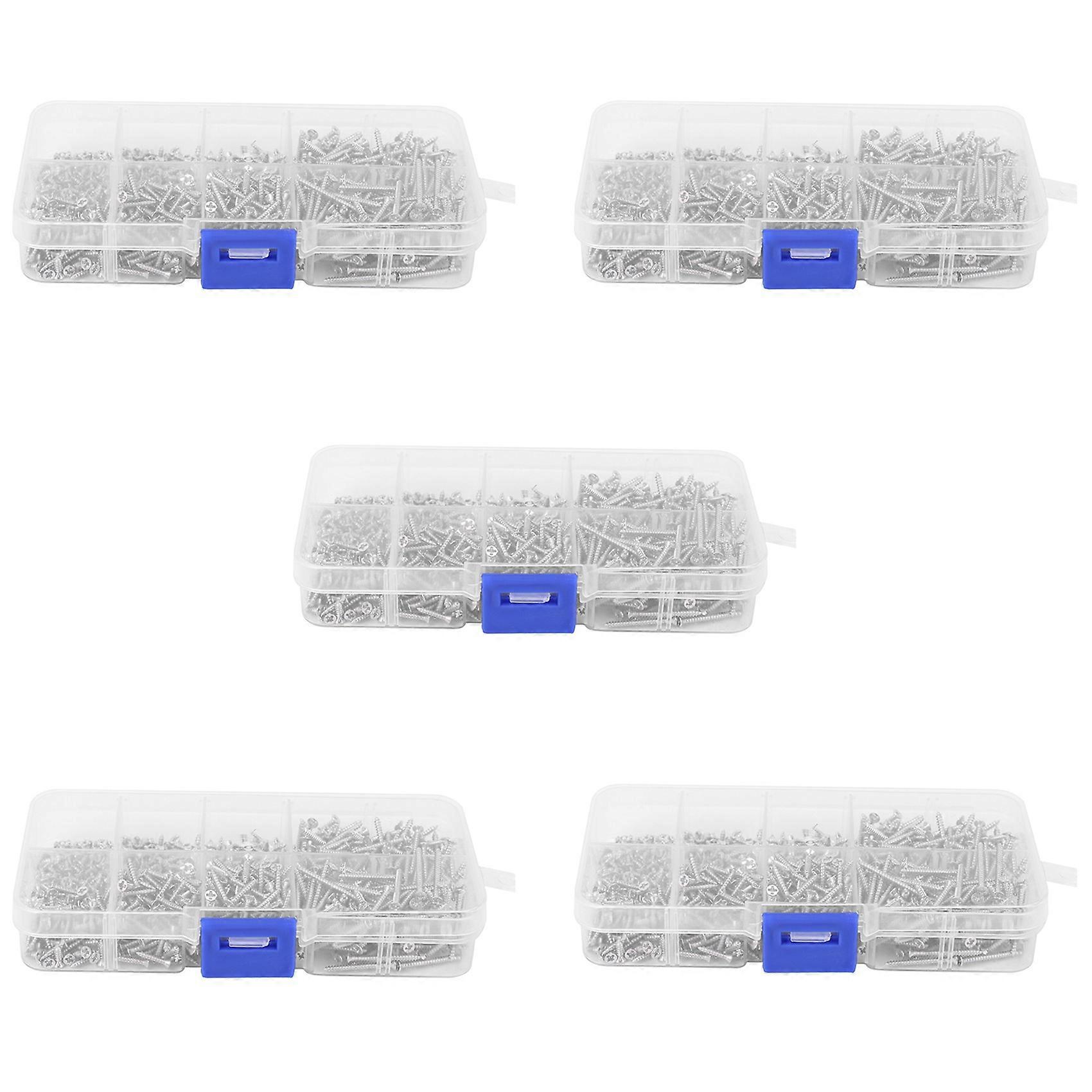 4000Pcs Stainless Steel Self Tapping Screw Assortment Kit Lock Nut Wood Thread Nail Screw Sets M2