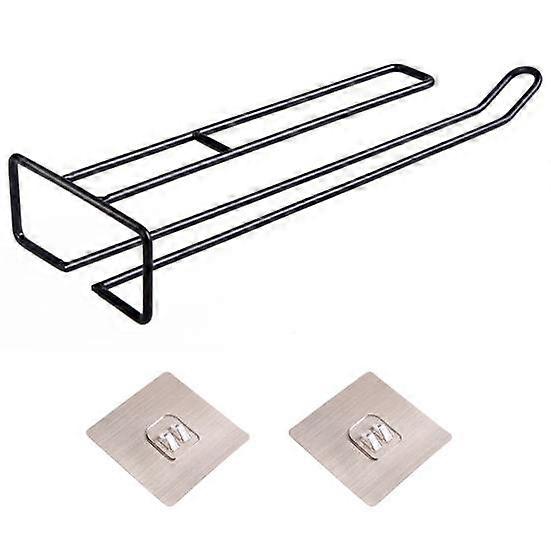 Wine Glass Rack Punch-free Excellent Bearing Capacity Wrought Iron Multi-use Self Adhesive Glass Holder for Bar
