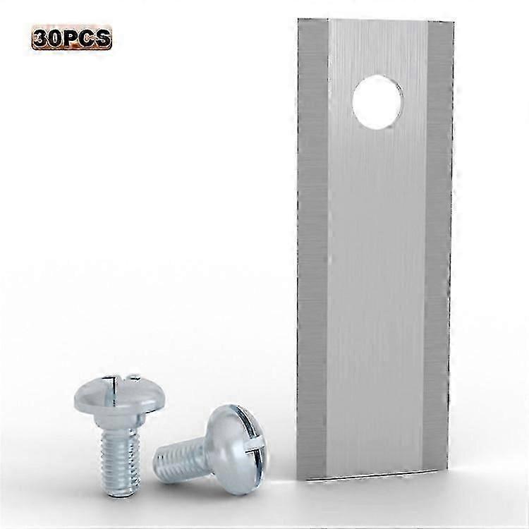 30 lames pour tondeuse à gazon Stiga Pièces de rechange de coupe-herbe en acier inoxydable à trou unique, 44,5 x 16 mm