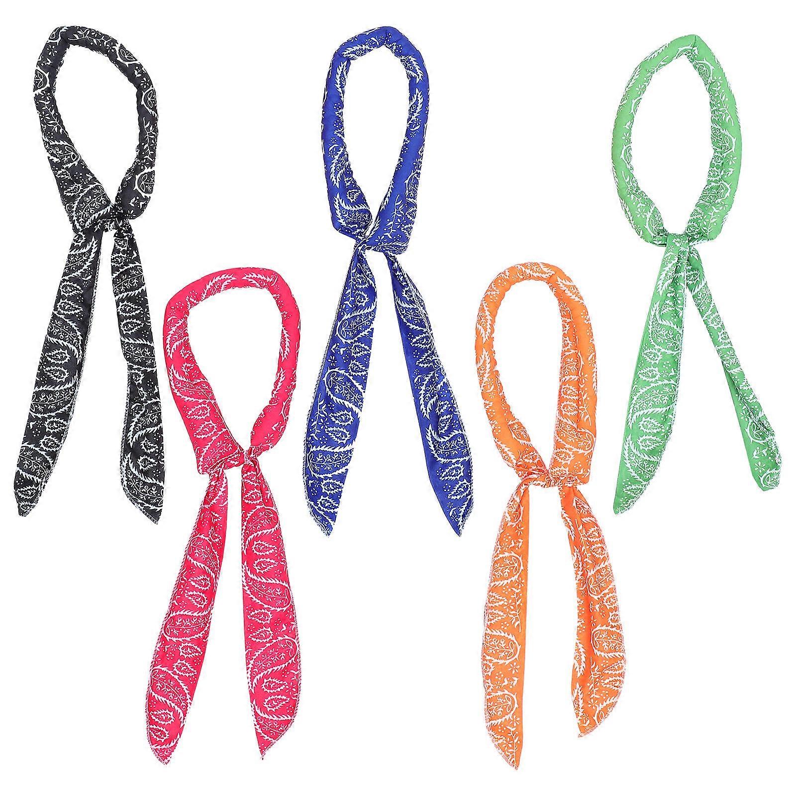 Cooling Neck Wraps 5Pcs Set For Summer Outdoor Activities Assorted Color Made Of Polyester For Instant Cooling