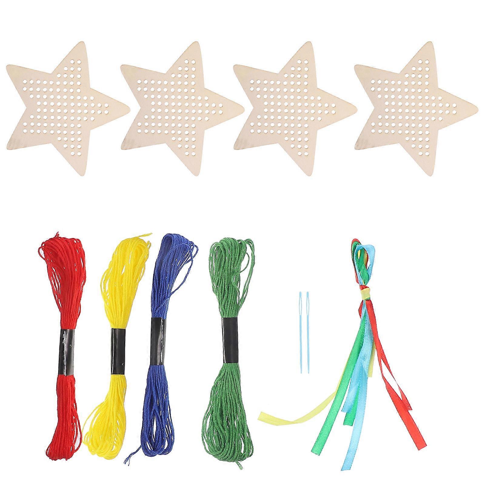 Portable Wooden Cross Stitch Bookmark Kit – Lightweight & Compact Hanging Design for DIY Embroidery, Handmade Decorative Craft for Students, Readers
