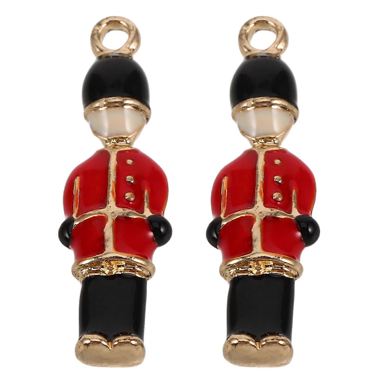a refined product description for your **2 Pcs Nutcracker Pendant Charms British Style Handmade Nutcracker Tree Topper Beads for Necklace, Bracelet &