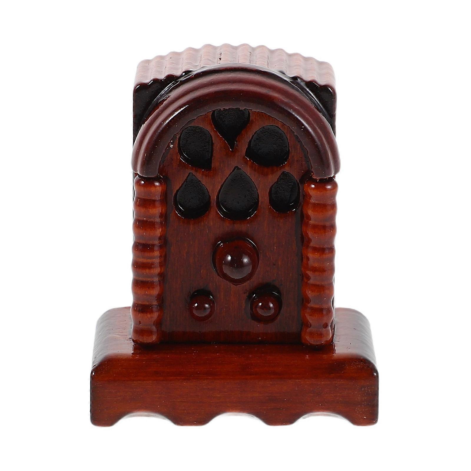 Miniature Retro Wooden Radio Model Dollhouse Accessory for Pretend Play, Home Decor & Photo Props with Lifelike Vintage Design