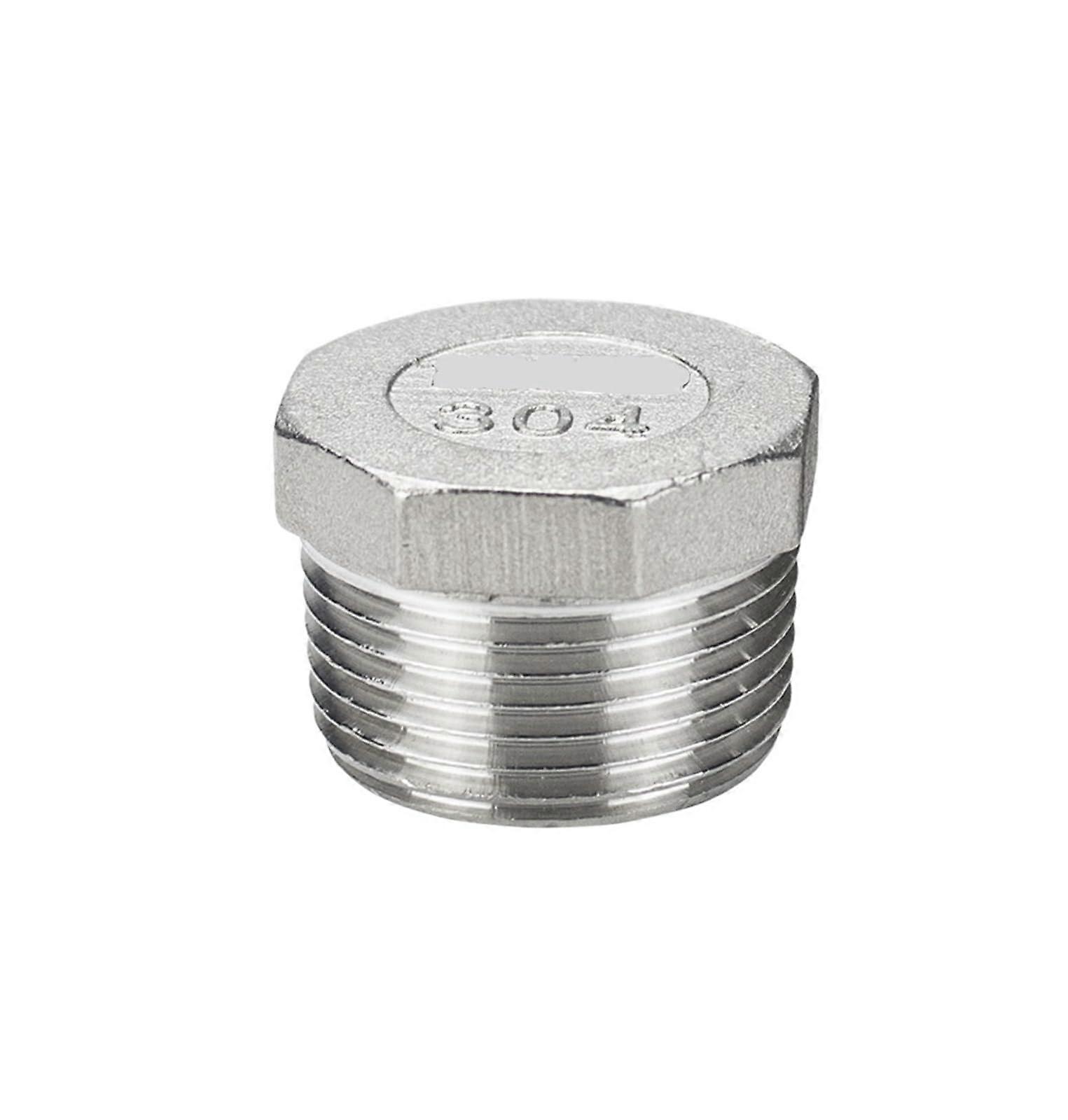 304 Stainless Steel Hex Plug with Internal and External Threads, G1-1/4 Size, 4 and 6 Point Cap, Pipe End Stopper