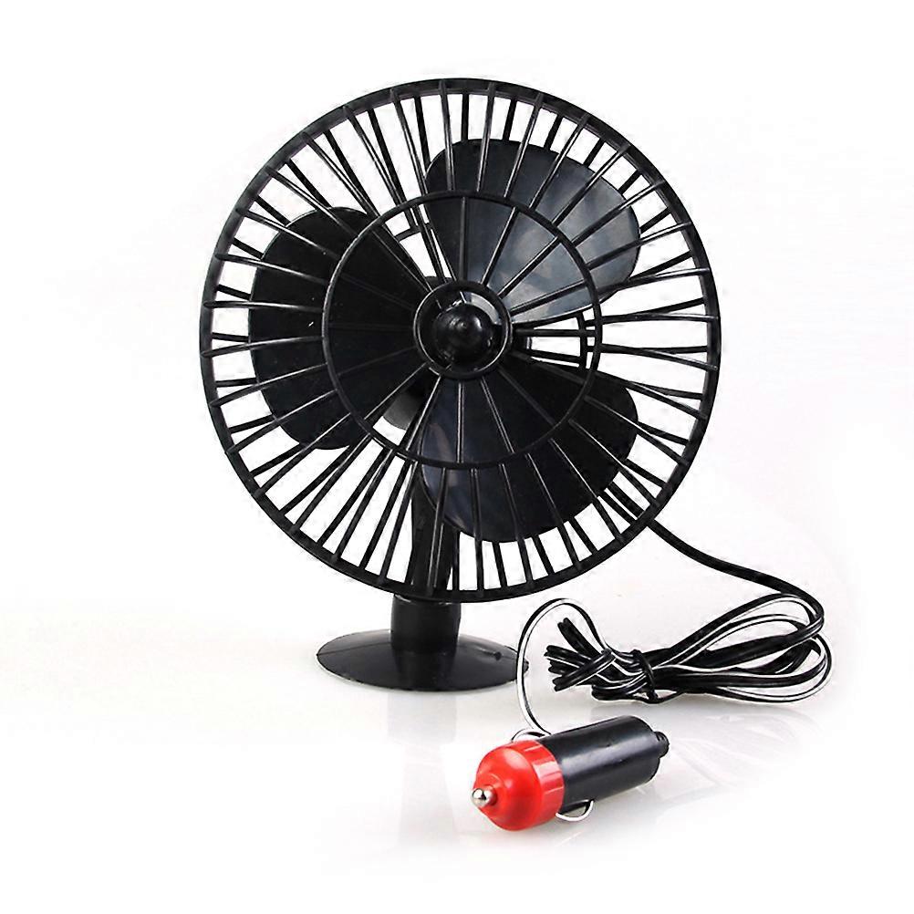 Portable Car Fan with Suction Cup for Easy Installation Silent and Energysaving Black Plastic 13.5cm