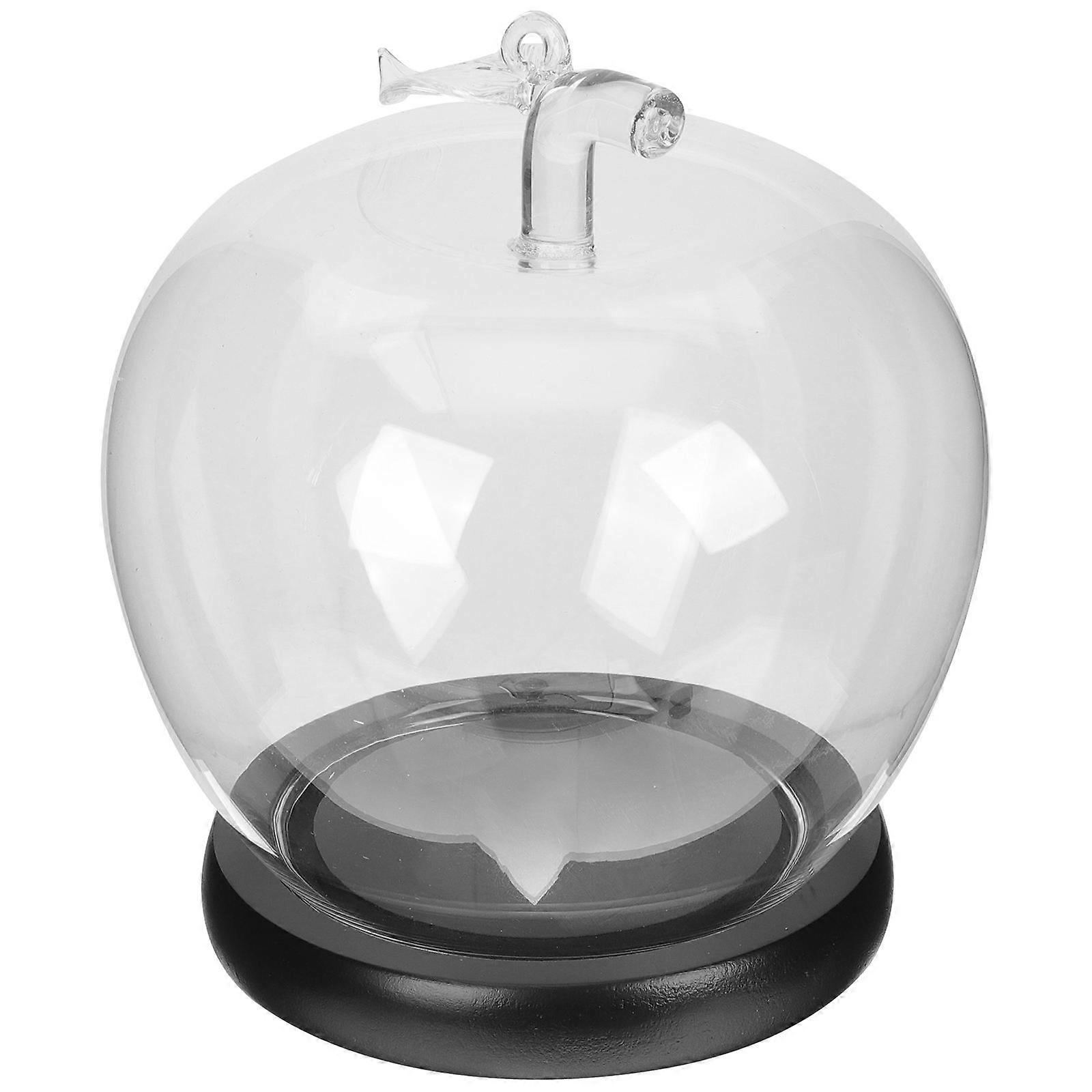 Elegant Preserved Flower Glass Cover Protection With Smooth Wood Base For Decorative Item And Display Purposes In 16x13.5cm Size 1Pcs