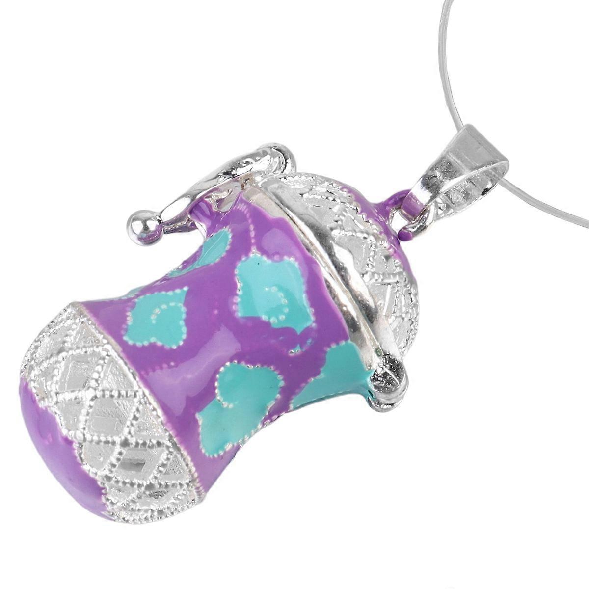 Purple Copper DIY Pendant Necklace Holder Durable Aromatherapy Case for Storage Use