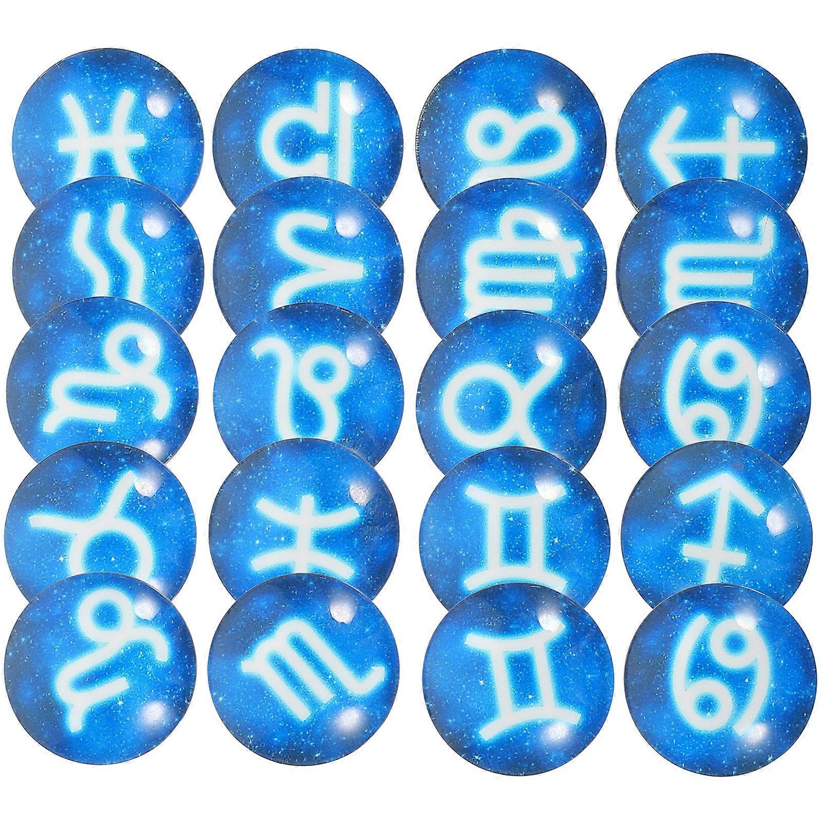 Decorative Gems For DIY Projects And Craft Activities 20Pcs Zodiac Sign Designs 1X1cm