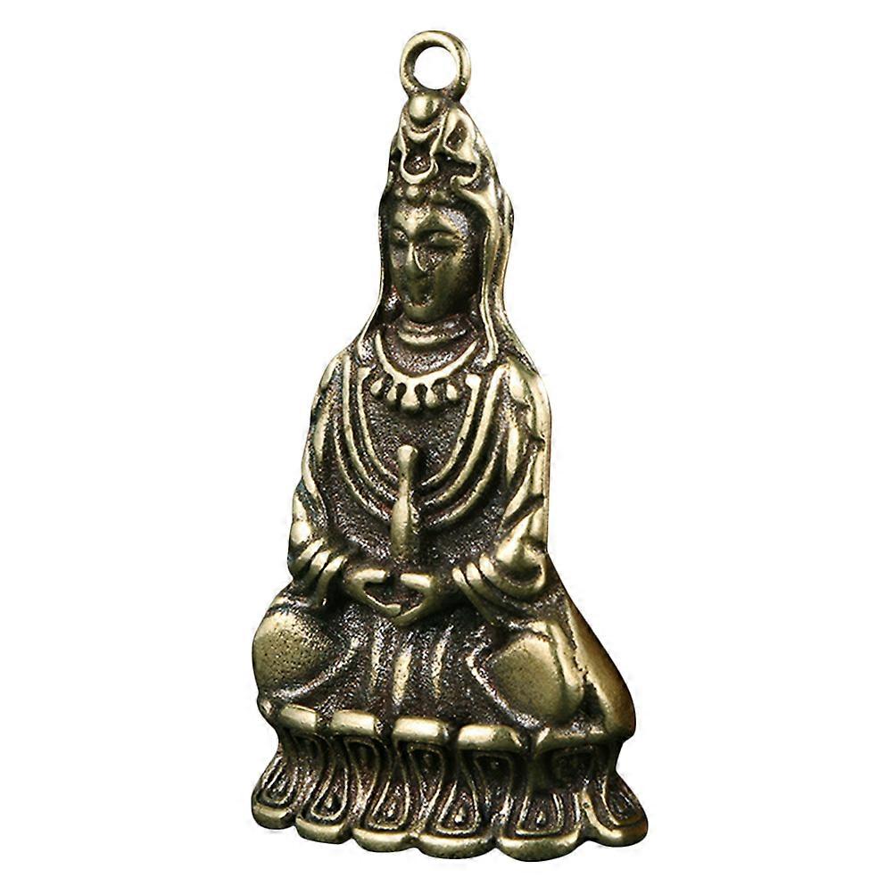 Golden Brass Buddha Pendant for Decoration with Fine Craftsmanship and Detailed Design 0.5 Inch