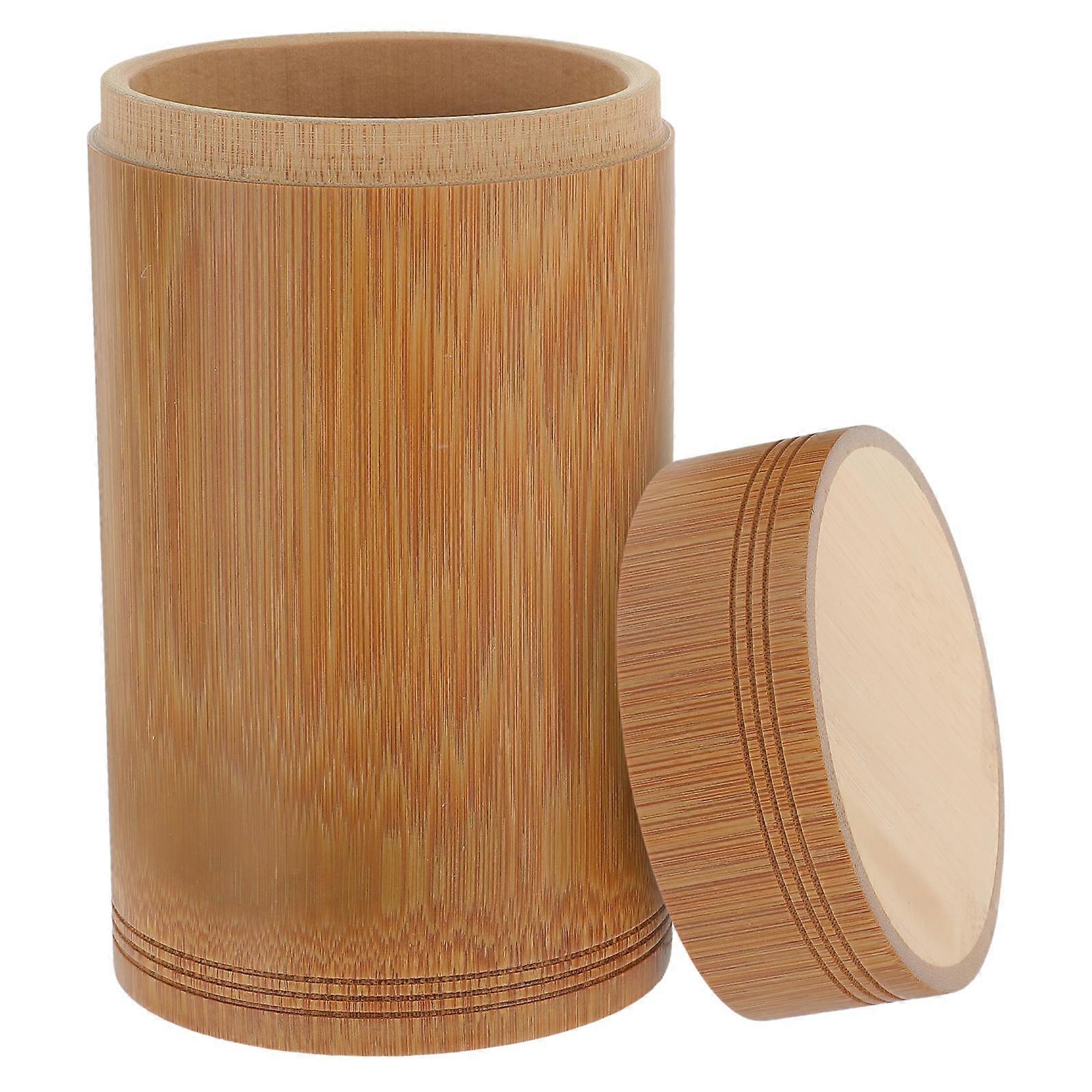 Portable Airtight Synthetic Material Tea Jar for Storage Light Brown Simple Design 4.5x3.2 Inches