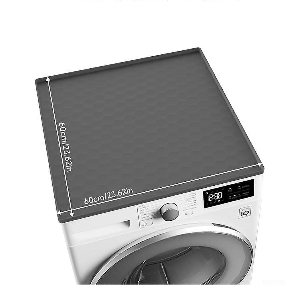 Silicone Mat With Raised Edge 60 X 60 Cm Gray For Under Refrigerator And Appliance Leak Prevention