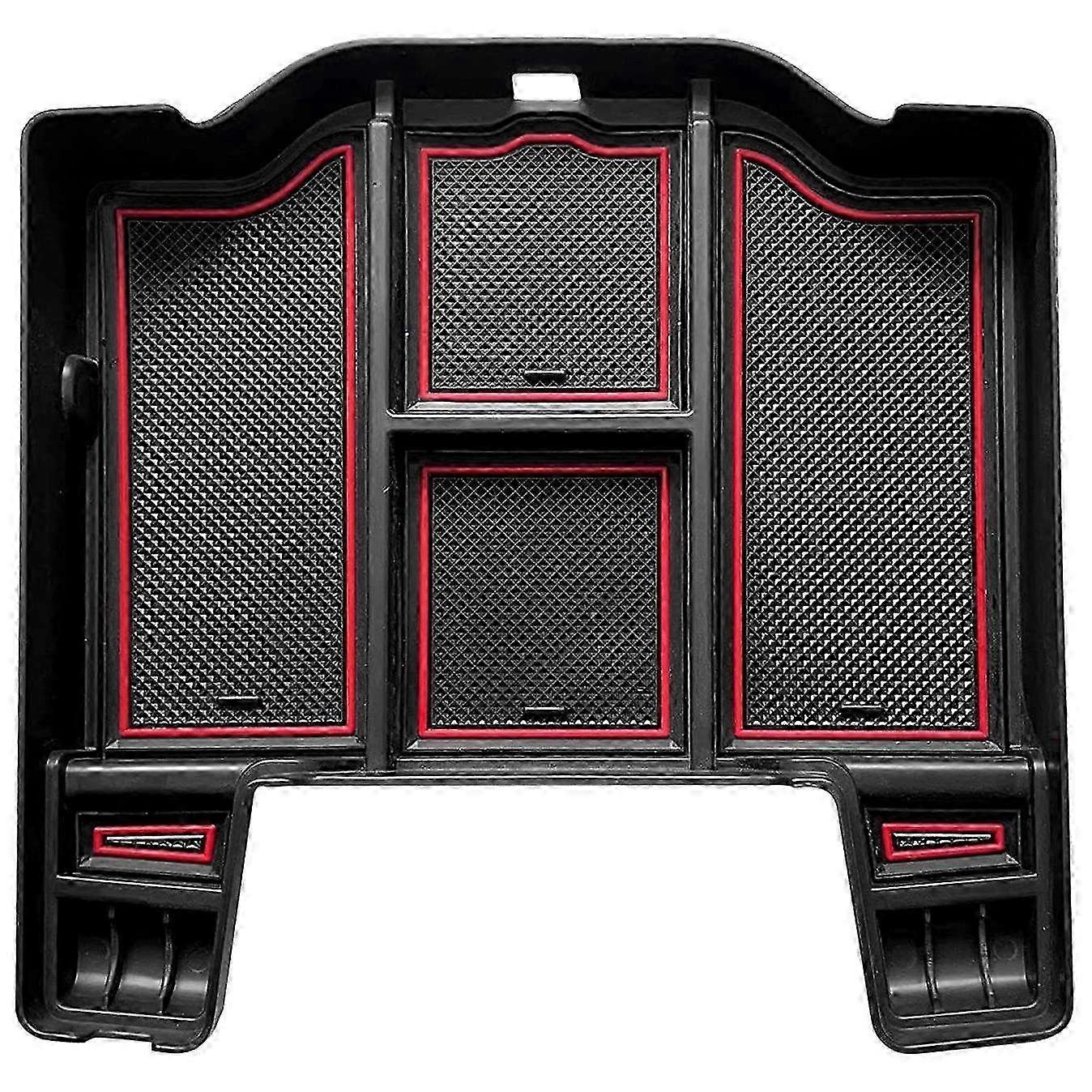 Red Center Console Organizer Storage Box Insert Tray - Car Accessories for Tidy & Efficient Storage Solution