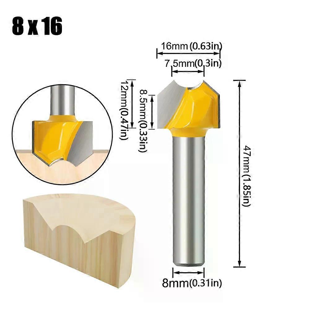 8mm Shank Professional Grade Double Arc Ball Bit Round Over Router Bits Woodworking Engraving Cutter