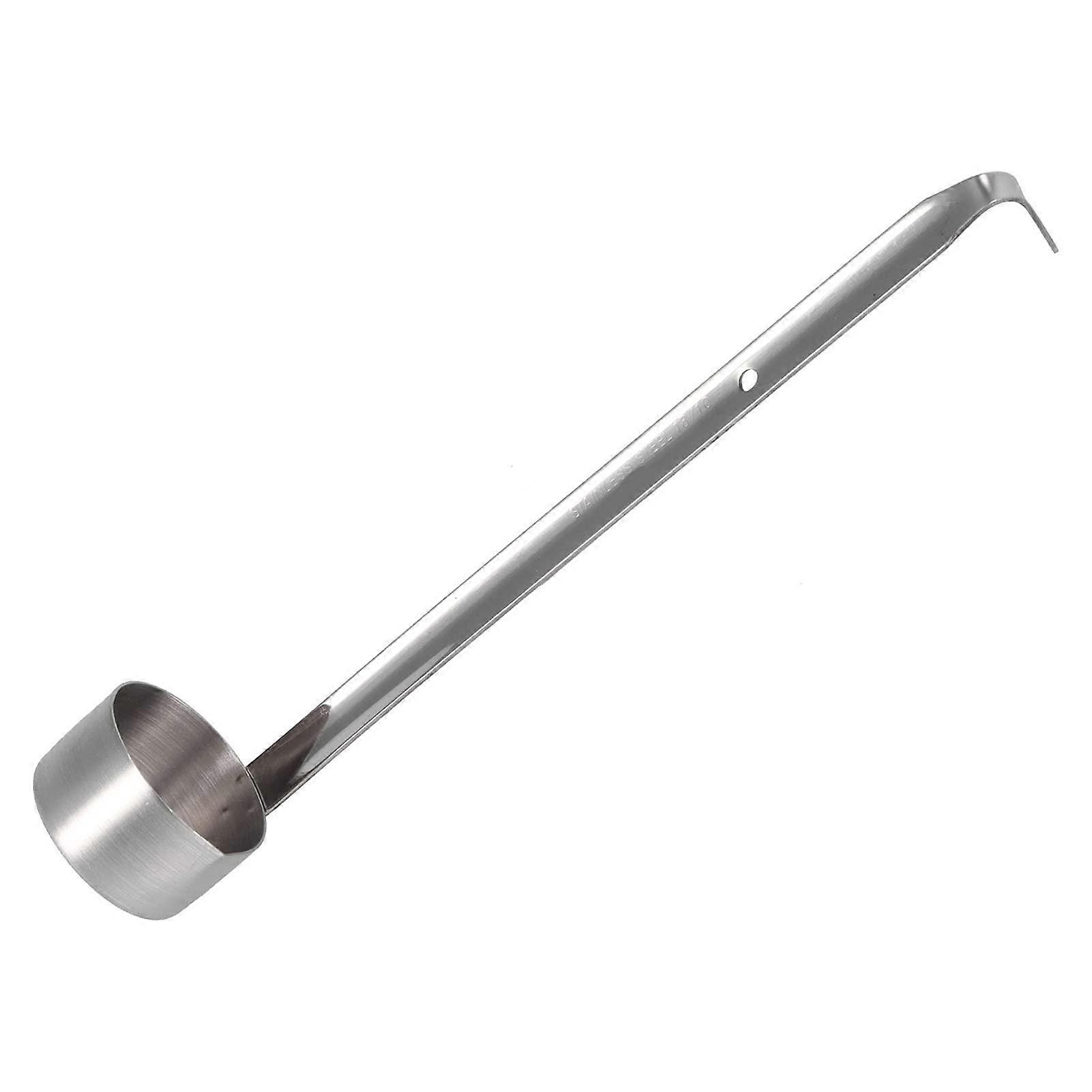 Wine Spoon Stainless Steel Sauce Ladle 50ml with Long Handle Flat Base Hook and Pourer Ideal for Serving Sauces