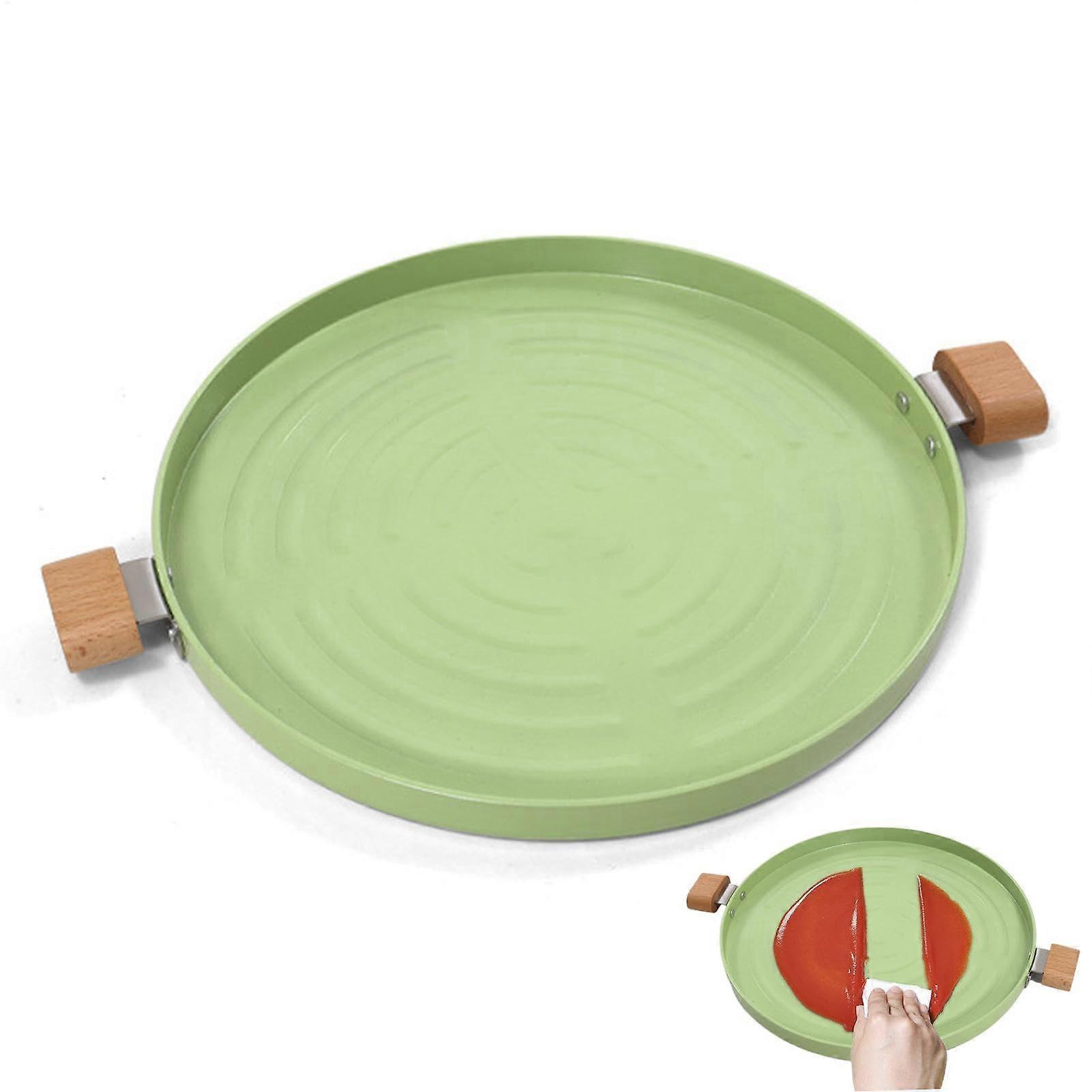 Griddle Plate Non-Stick Round Smokeless Camping For Stovetop Baking With Handle For Indoor Outdoor Use