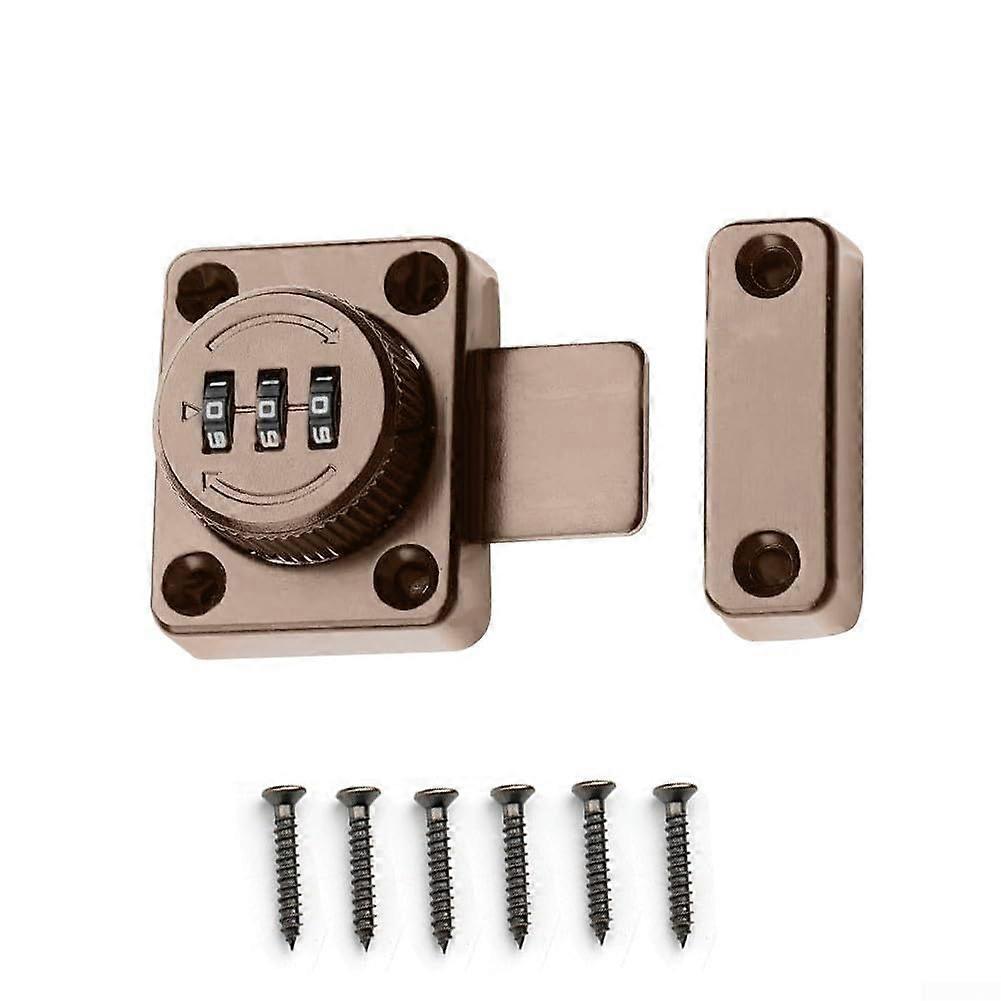 Reliable sliding lock for indoor and outdoor use, keyless entry design (red bronze)