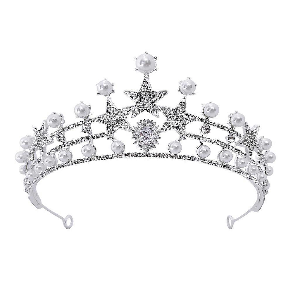 Pearl Rhinestone Tiara Decorative Crown Headpiece for Weddings, Parties, and Special Occasions – Delicate Design for Brides and Charming Accessory