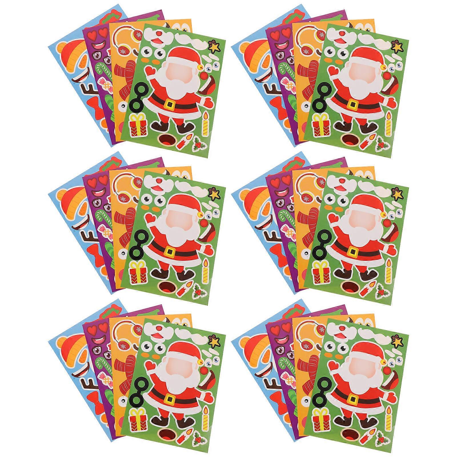 Xmas Party Decorative Stickers For Children Featuring Creative Design Easy To Apply And Remove 32 Sheets