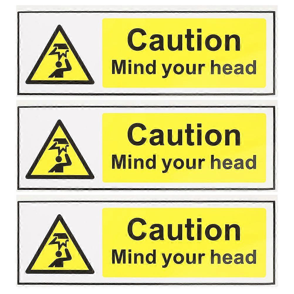 3pcs Low Ceiling Warning Decal Self Adhesive Safety Sign for Home, Office, and Indoor Use