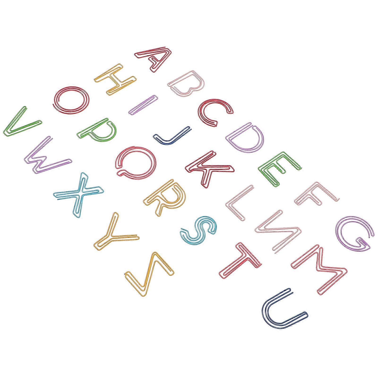 26pcs Colorful Letter Shaped Paper Clips for Office Use – Creative, Easy to Use Design for Documents and Sharing