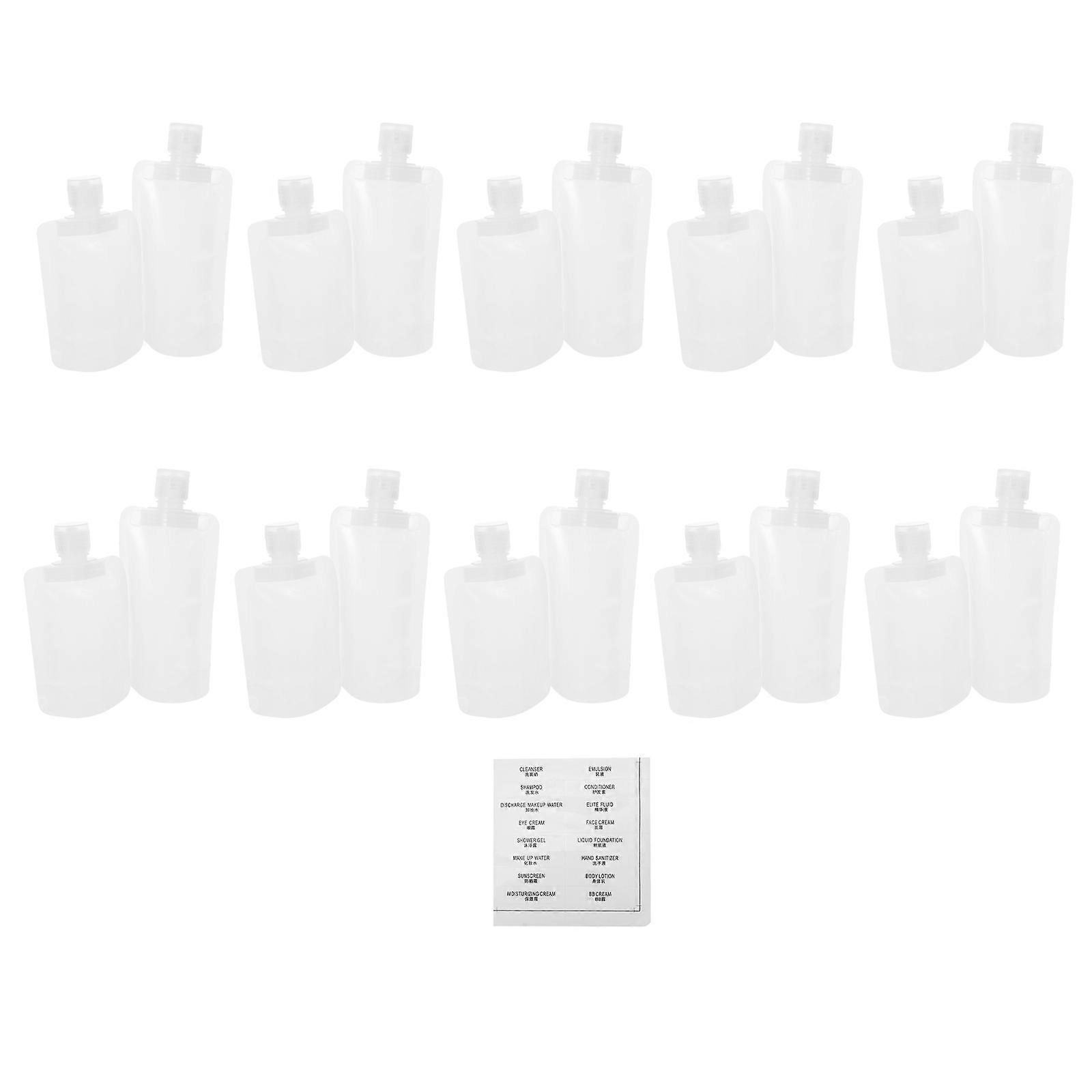 White Plastic Travel Bottles for Shampoo Lotion Hand Soap 1 Set Easy to Use Squeezable Bags