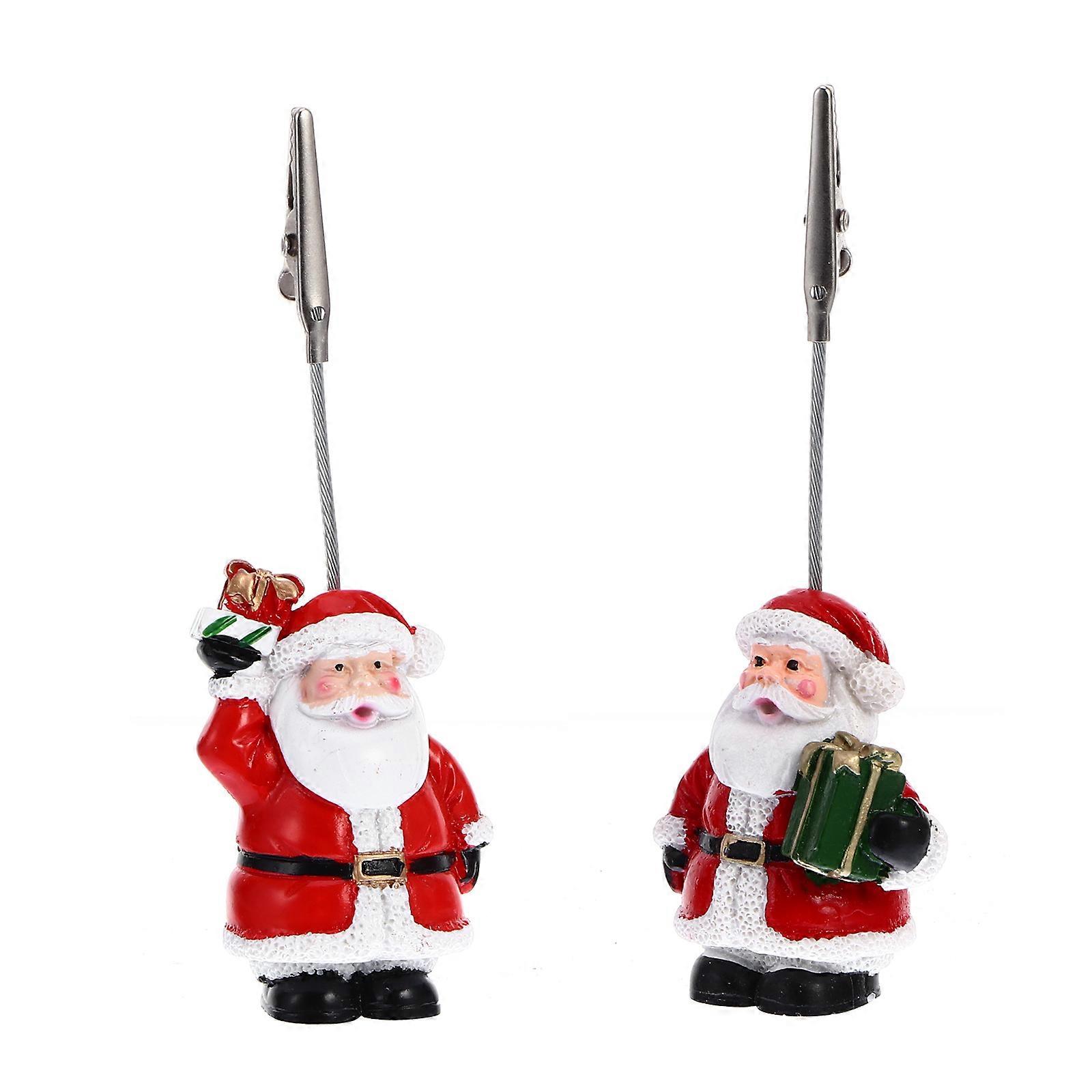 Rectangular Resin Photo Clips For Winter Party Gift 12.5x4x3cm Creative Design 2Pcs