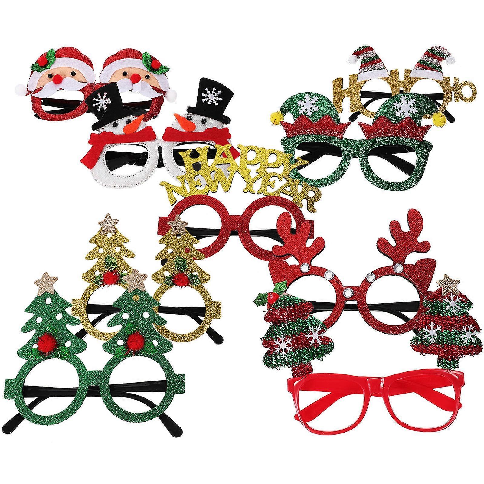 Assorted Color Christmas Glasses Frames 9Pcs Suitable For Holiday Decoration And Captivating Party Photography