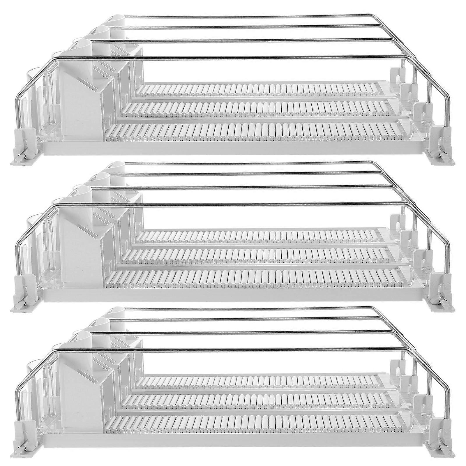 Can Holder Fridge 3Pcs Self-Pushing Beverage Shelf Glide For Convenience Store Color