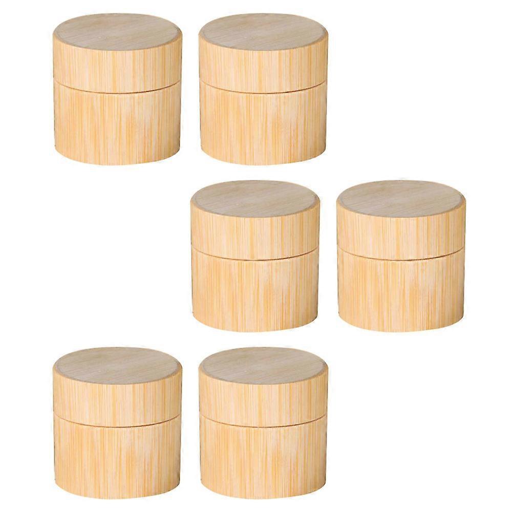 Portable Cosmetic Containers with Design for Storage Use in Assorted Colors Made of Plastic 6pcs