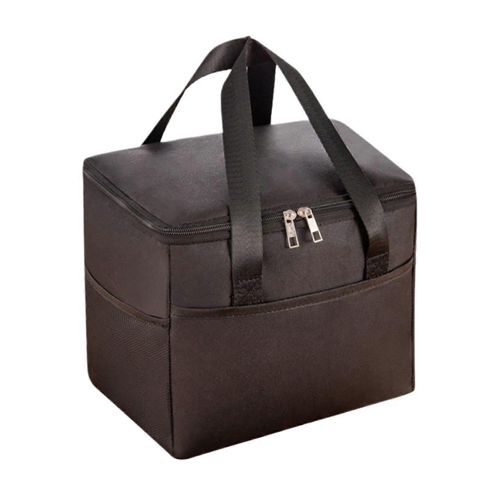 Portable lunch bag, insulated and spacious, largecapacity picnic lunch box (Black)