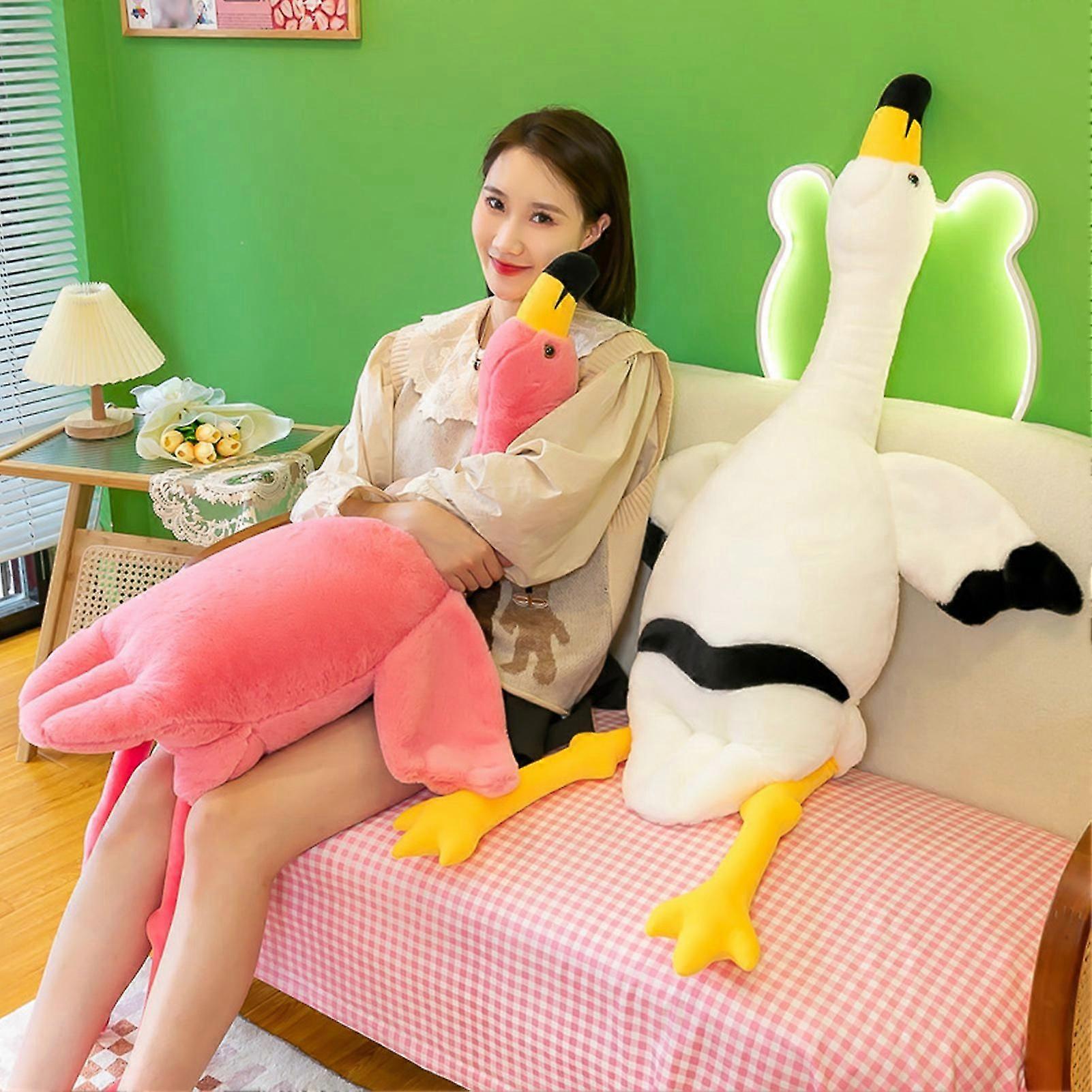 Stuffed Animal Removable Zipper Full Filling Home Decor Super Soft Large Pink Flamingo Plush Hugging Pillow Kid Toy Jiyuge