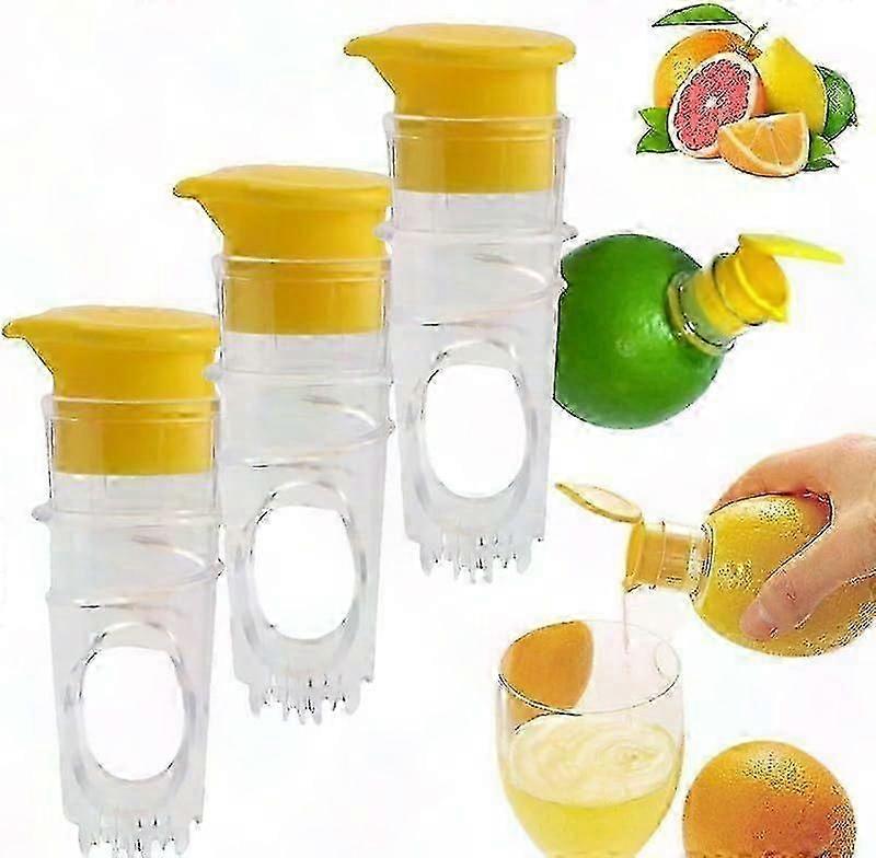 Lemon Juicer Manual Plastic, Mini Lemon Squeezer with Screw Top for Lime & Cocktails