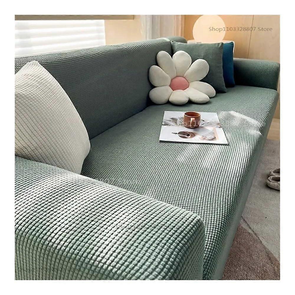 Waterproof Sofa Covers Fits 1-4 Seats, L-Shaped Solid Couch Cover, Light Green Protector 235-300 cm