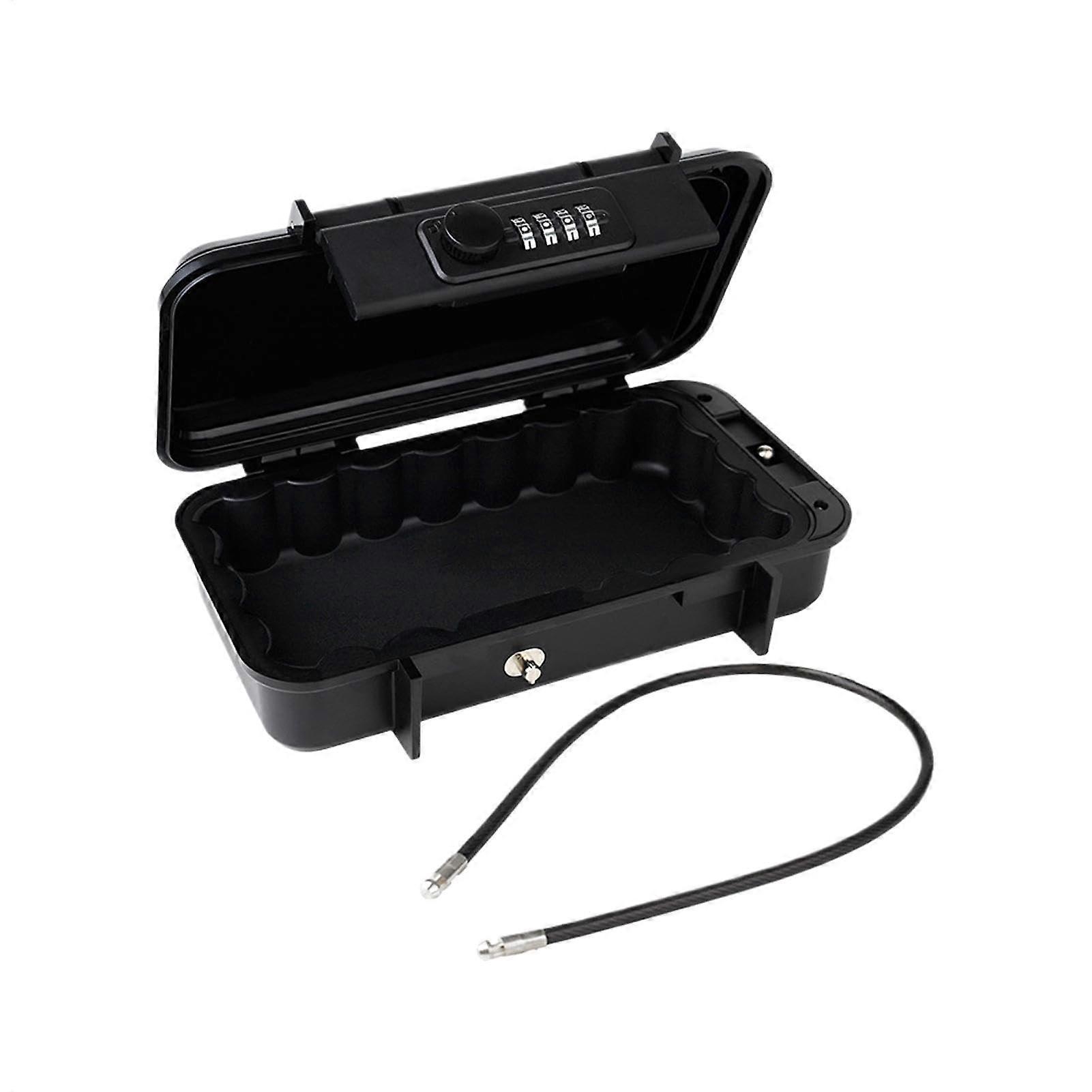 Beach Lock Box, Dormitory Safe Box, FourDigit Password Portable Security Case, WaterResistant Removable Chain Theft Cabinet for Small Items