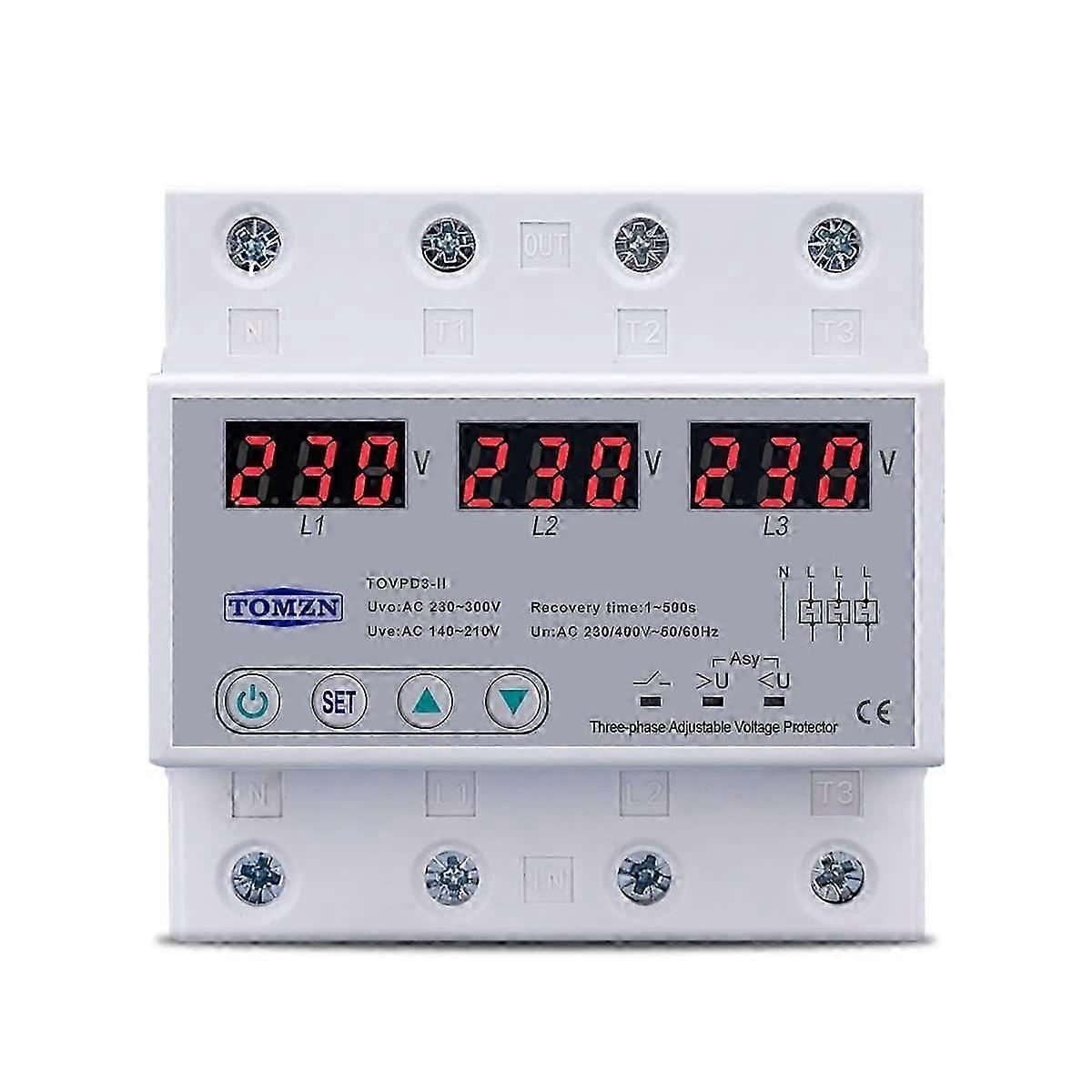 Circuit breaker, line protection switch threephase adjustable over and under voltage protection3phase automatic recovery protectio SZRH A-D