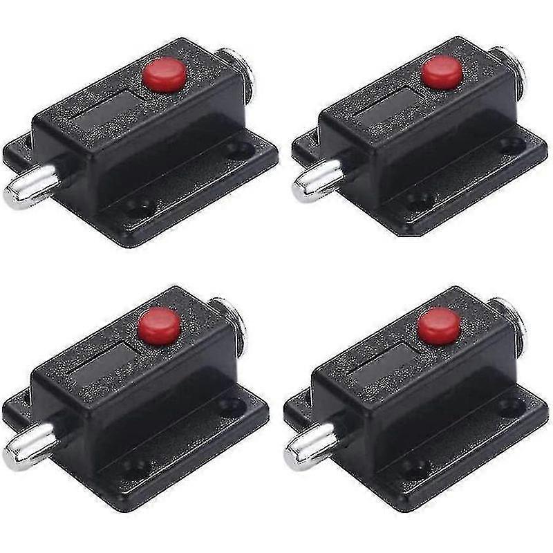 Automatic Spring Loaded Door Latch With Spring Button Black (10pcs)