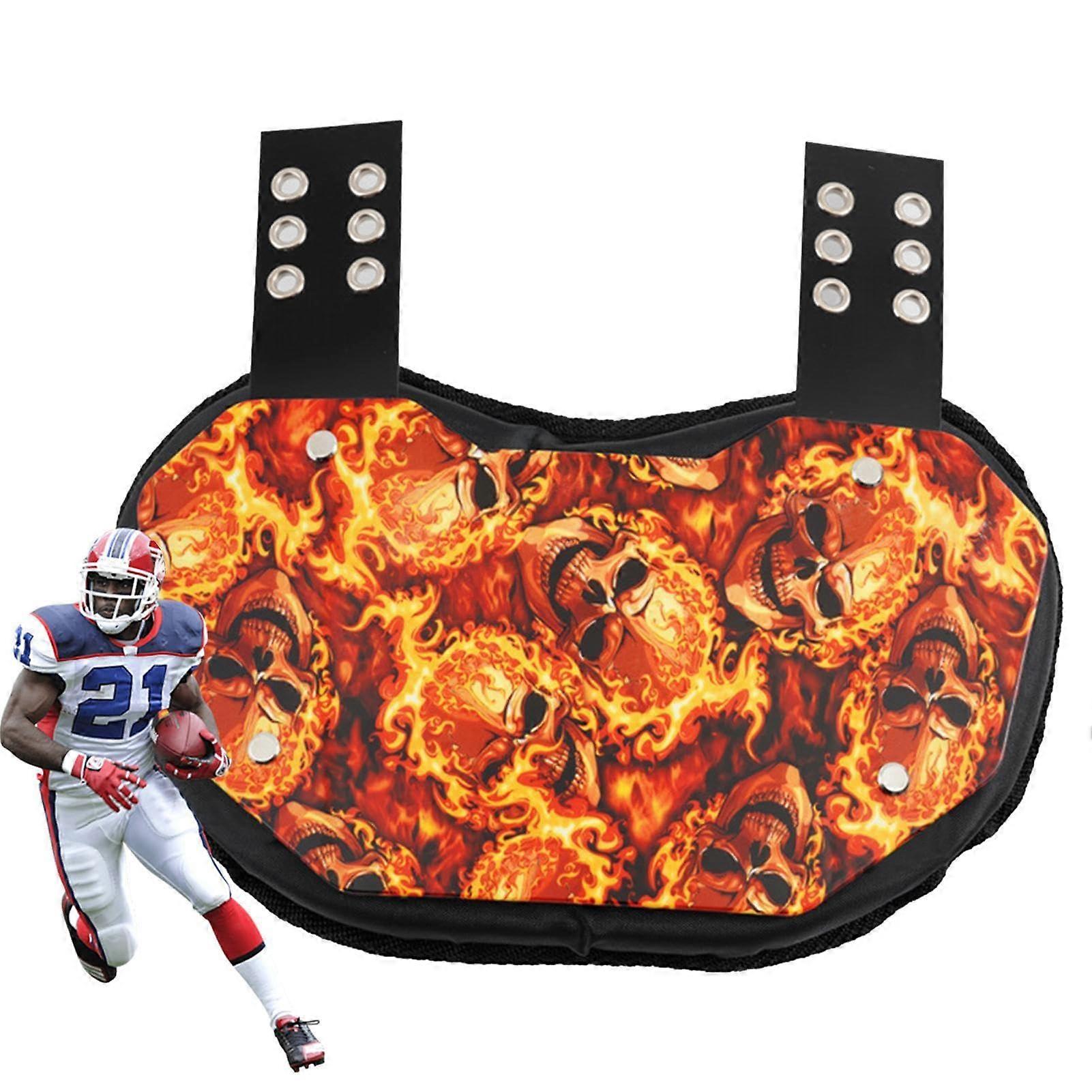 Football Back Plate Professional Back Protector Lower Back Pads Adjustable Nylon Strap Compatible with Skull